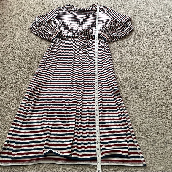 Universal Standard x J Crew Small Maxi Dress ~ Striped Long Sleeve Belt - Picture 9 of 12